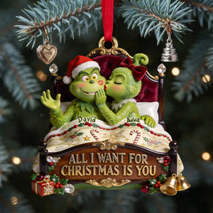 Mischievous Kiss Acrylic Ornament - Personalized Christmas Gifts For Couples 02pglu050826