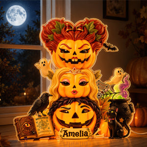 Pumpkin Friends Acrylic Light Box Personalized Halloween Gifts 08HUDT300726