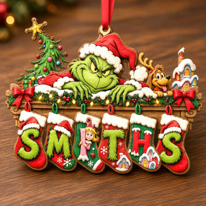 Name Art Alphabet Stocking Ornament, Personalized Gifts 01QHTN011026