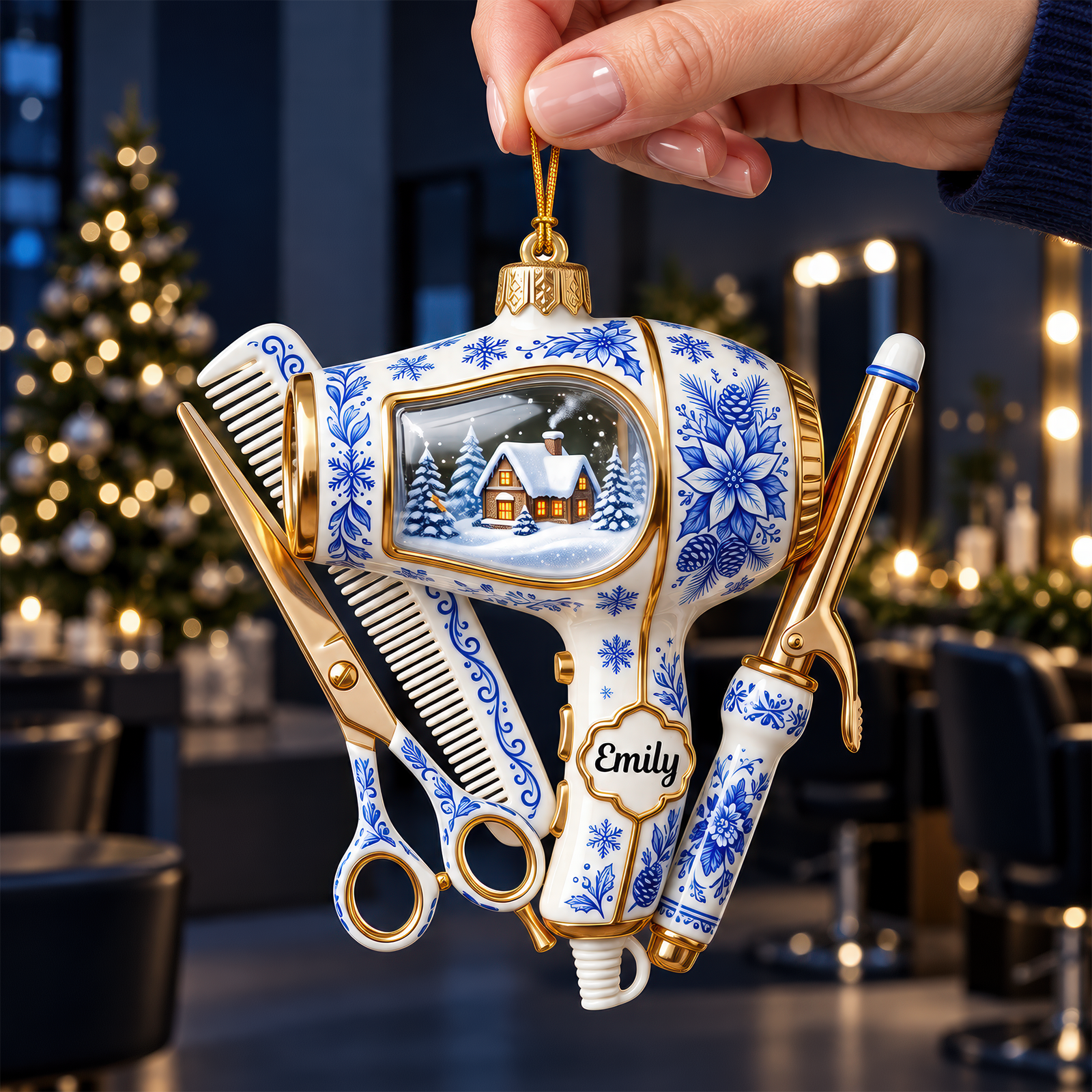 Toile De Jouy Christmas Ornament - Personalized Gifts For Hairstylist 01pgqn121026