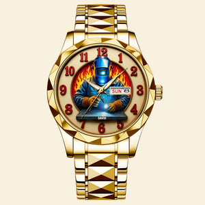 Personalized Christmas Gifts For Welder Stainless Steel Men's Watch 01hutn250725