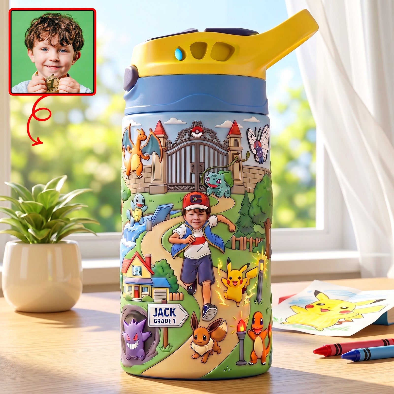 Cute Creature Kid Tumbler - Personalized Custom Photo Gift For Kids 03HAQN280726