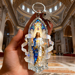 Sacred Light Jesus Keychain - Personalized Gift For Christian 06PALU231225-Homacus