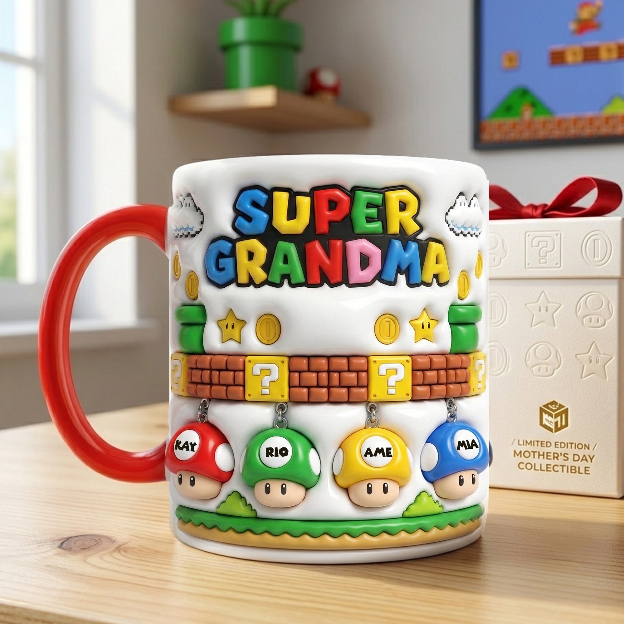 Retro Game Mom And Kids Coffee Accent Mug 03NALU020426