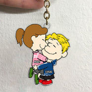 Custom Couple Keychains - Personalized Anniversary Gifts For Her, Custom Valentine Gifts For Girlfriend and Wife-Homacus