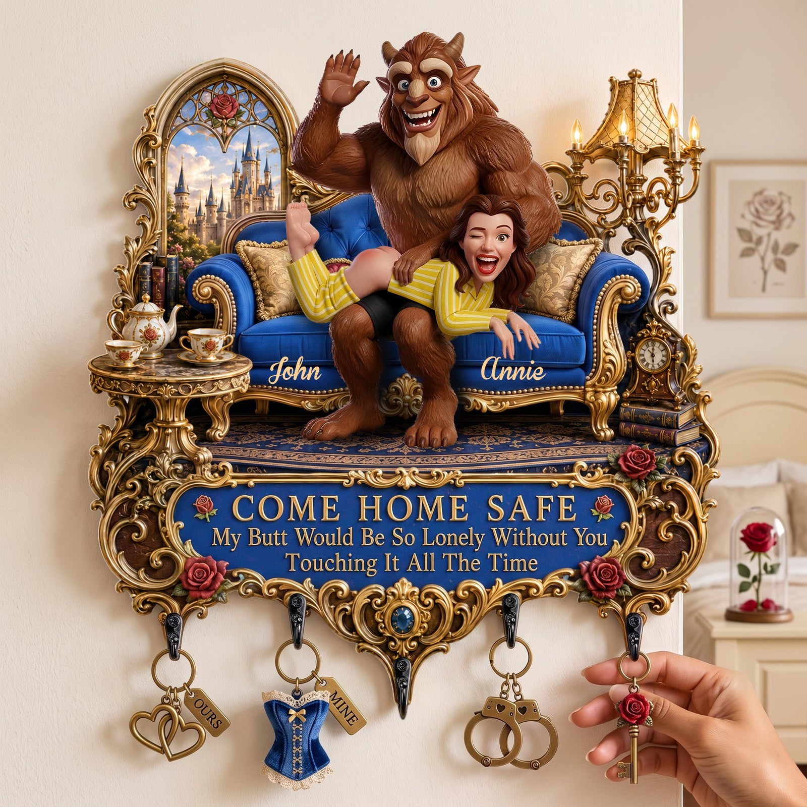 Funny Couple Acrylic Key Hanger - Personalized Gifts For Couple 06OHLU170726