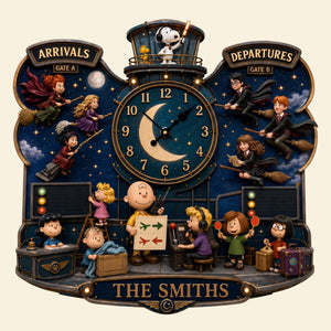 Enchanted Travel Station Wall Hanging Clock – Personalized Gifts For Cartoon Lovers 04hata310726