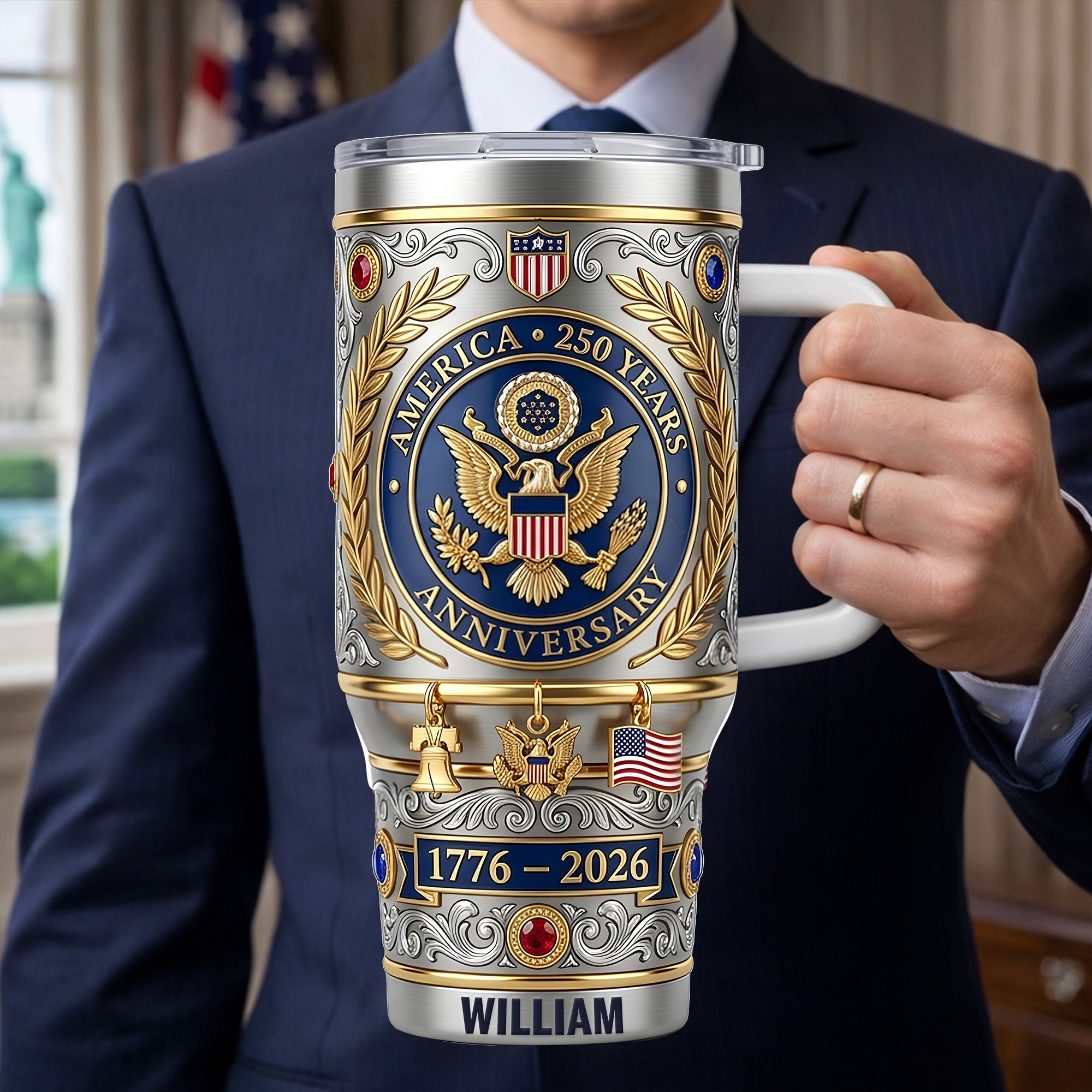 USA 250th Anniversary 40oz Tumbler – Gifts For Patriots 02ohlu120326 - Tumbler Cup - GoDuckee