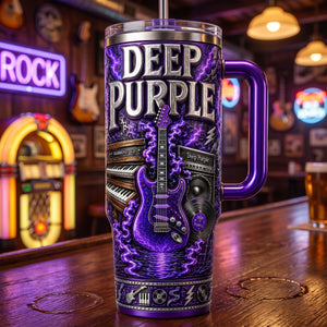 Deep Purple Heavy Metal Colorful 40oz Tumbler With Handle - Personalized Gift For Rock Lovers 05naqn160726