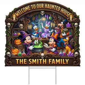 Welcome To The Haunted Crew Yard Sign - Personalized Gifts For Family 08TODT040826