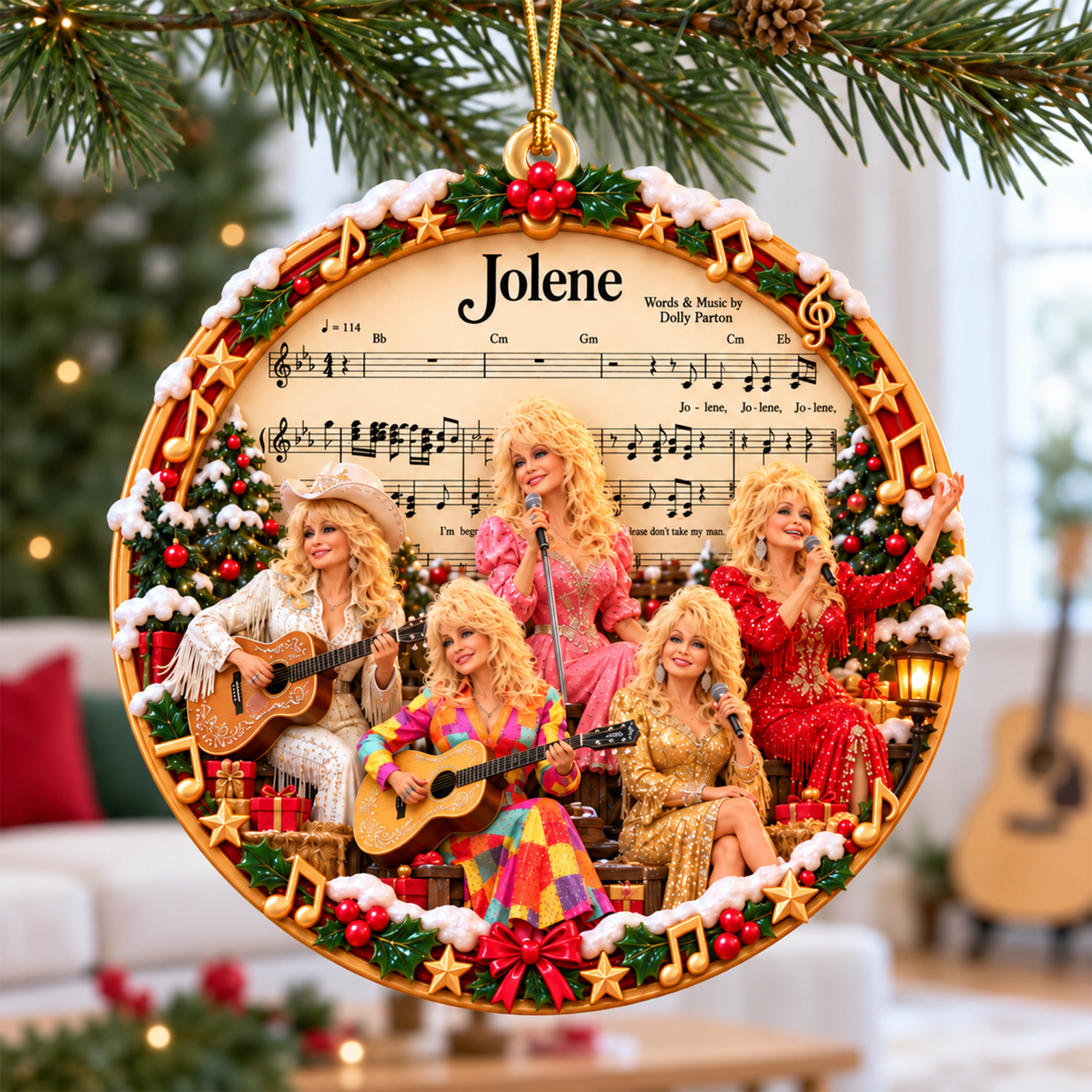 Dolly Parton Christmas Ornament - Personalized Gifts For Music Lovers 06naqn231026