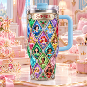 Lovely Fairy Tale Princesses Colorful 40oz Tumbler With Handle - Personalized Christmas Gifts 04palu241026