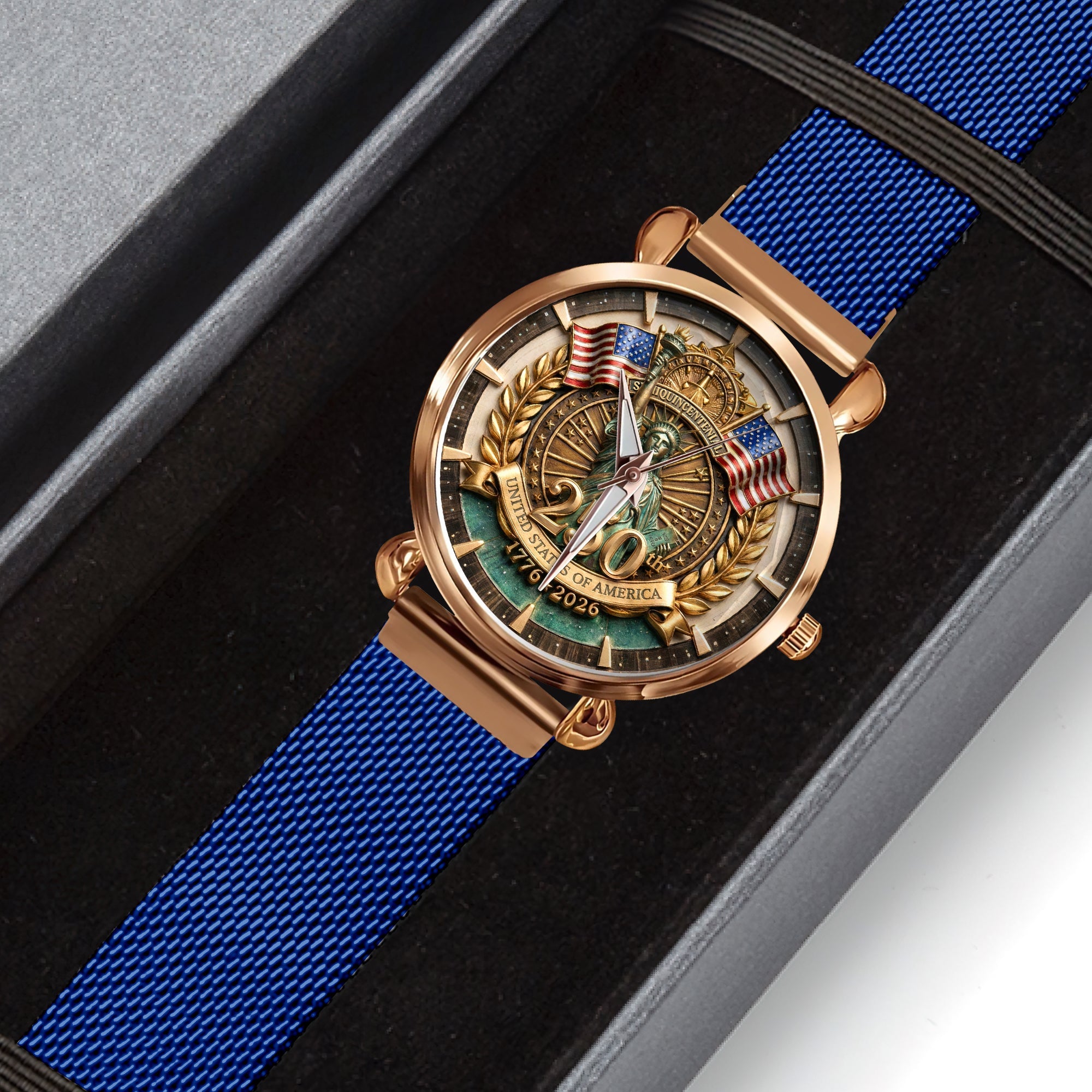 America 250th Anniversary Mesh Strap Quartz - Personalized Gifts 04paqn300126 - Quartz Watch - GoDuckee