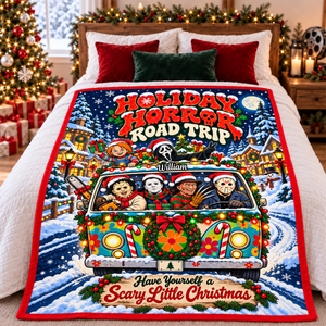 Scary Christmas Road Trip Blanket - Personalized Gifts For Horror Lovers 01ttqn151026