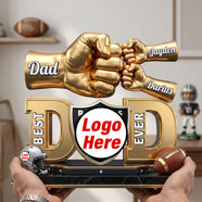 Dad & Kids Fist Bump Acrylic Plaque - Personalized Gifts For Dads 166natn080626-Homacus