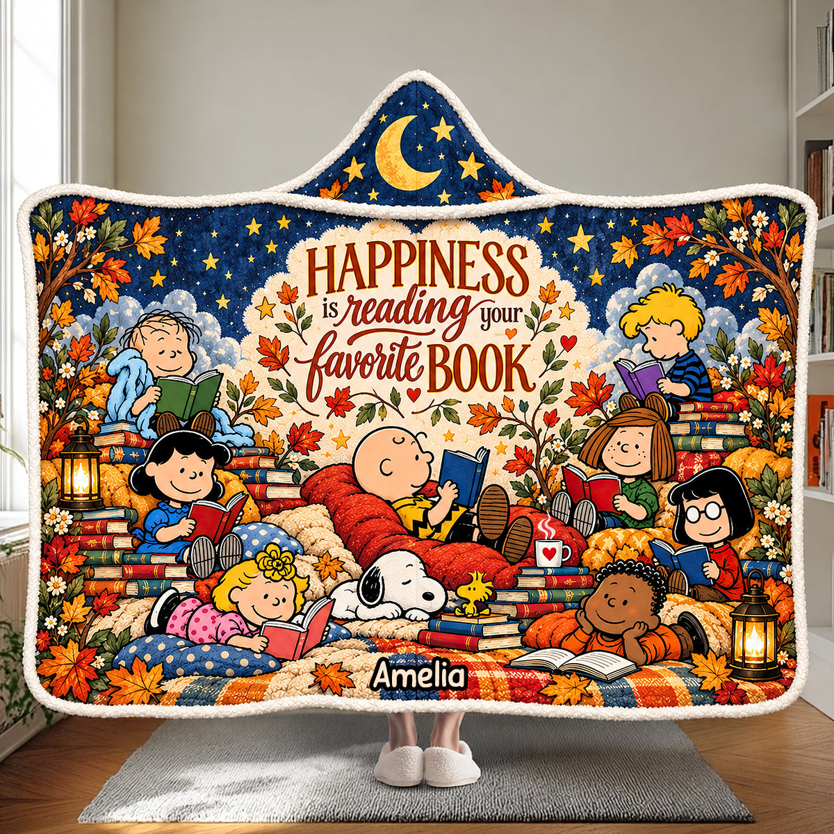 Bookworm Christmas Wearable Blanket Hoodie - Personalized Gifts For Book Lovers 01NADT221026
