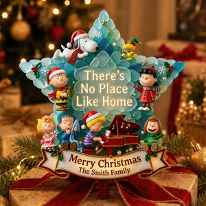 Happy Holiday Acrylic Christmas Tree Topper Personalized Gifts For Family 01PADT030826