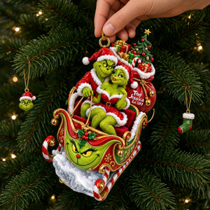 Fun Mischievous Snow Ride Acrylic Ornament - Personalized Christmas Gifts For Couple 03qhlu140926