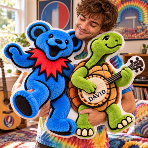 Grateful Dead Blue Dancing Bear And Green Turtle Custom Shaped Pillow - Personalized Gifts For Rock Lovers 03nalu201026