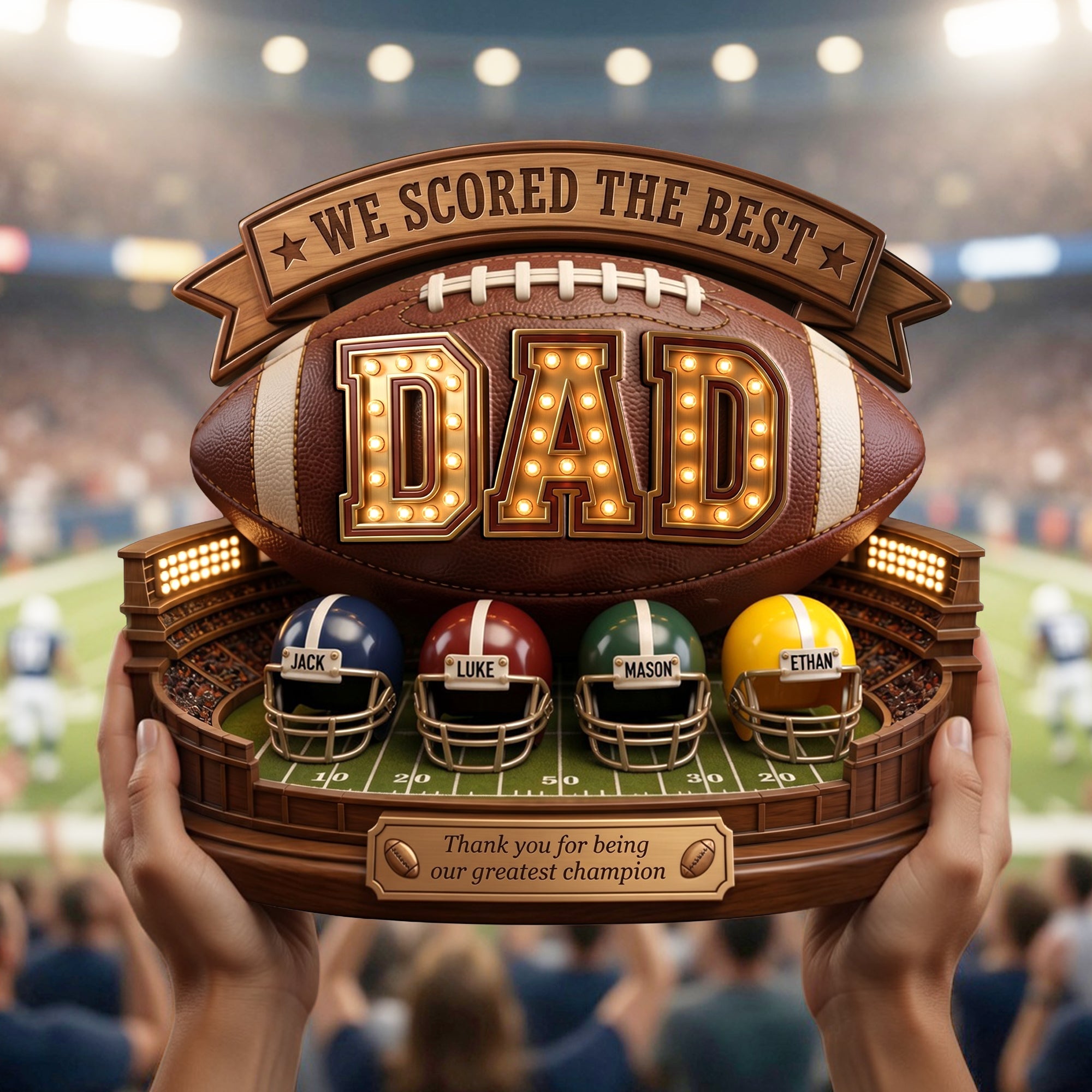 USA Football Best Dad Acrylic Plaque - Personalized Gifts For Dad 05PALU040526-Homacus