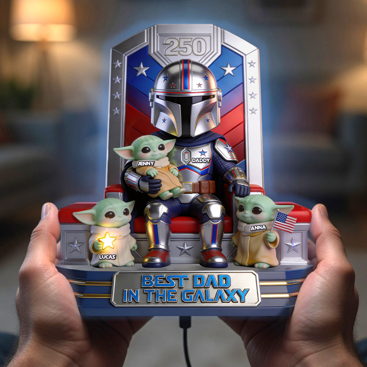 Best Dad In The Galaxy Light Box Personalized Gifts For Dad 04PGTN280426