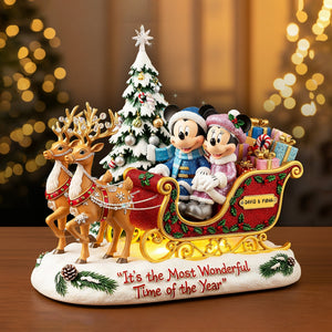 Christmas Reindeer Sleigh Acrylic Plaque - Personalized Gifts For Couple 08PGLU281025