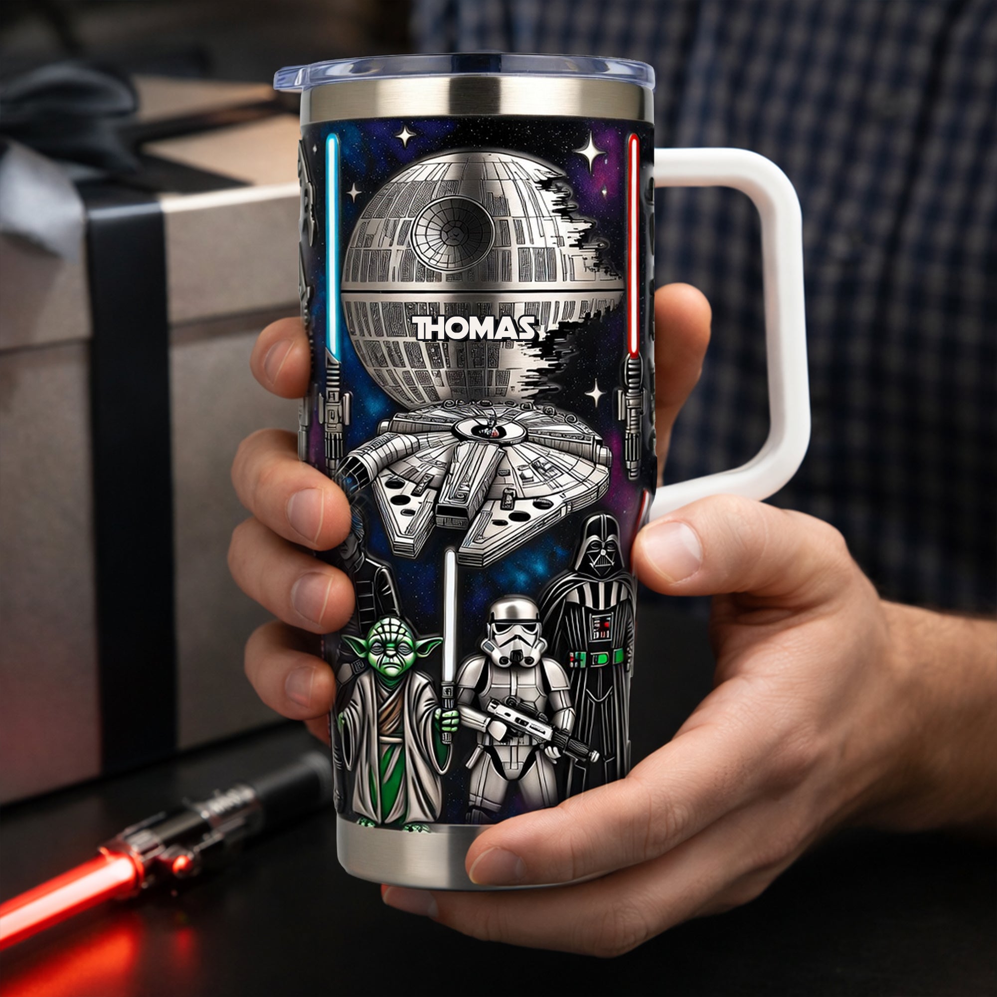Futuristic Space Warrior Tumbler - Personalized Gifts 03ohlu050326