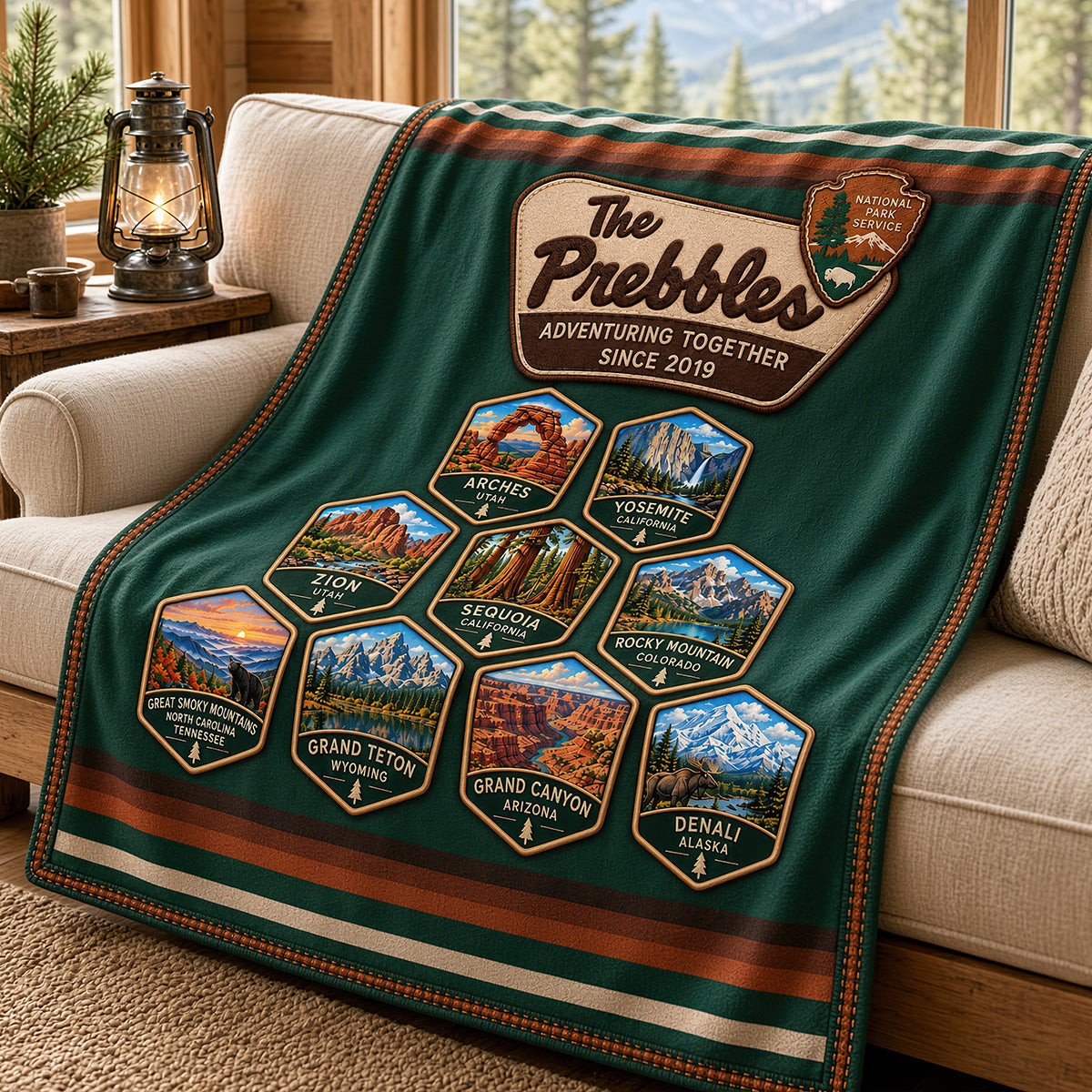Custom National Park Blanket – Personalized Gift For Outdoor Families & Couples 02NADT081026
