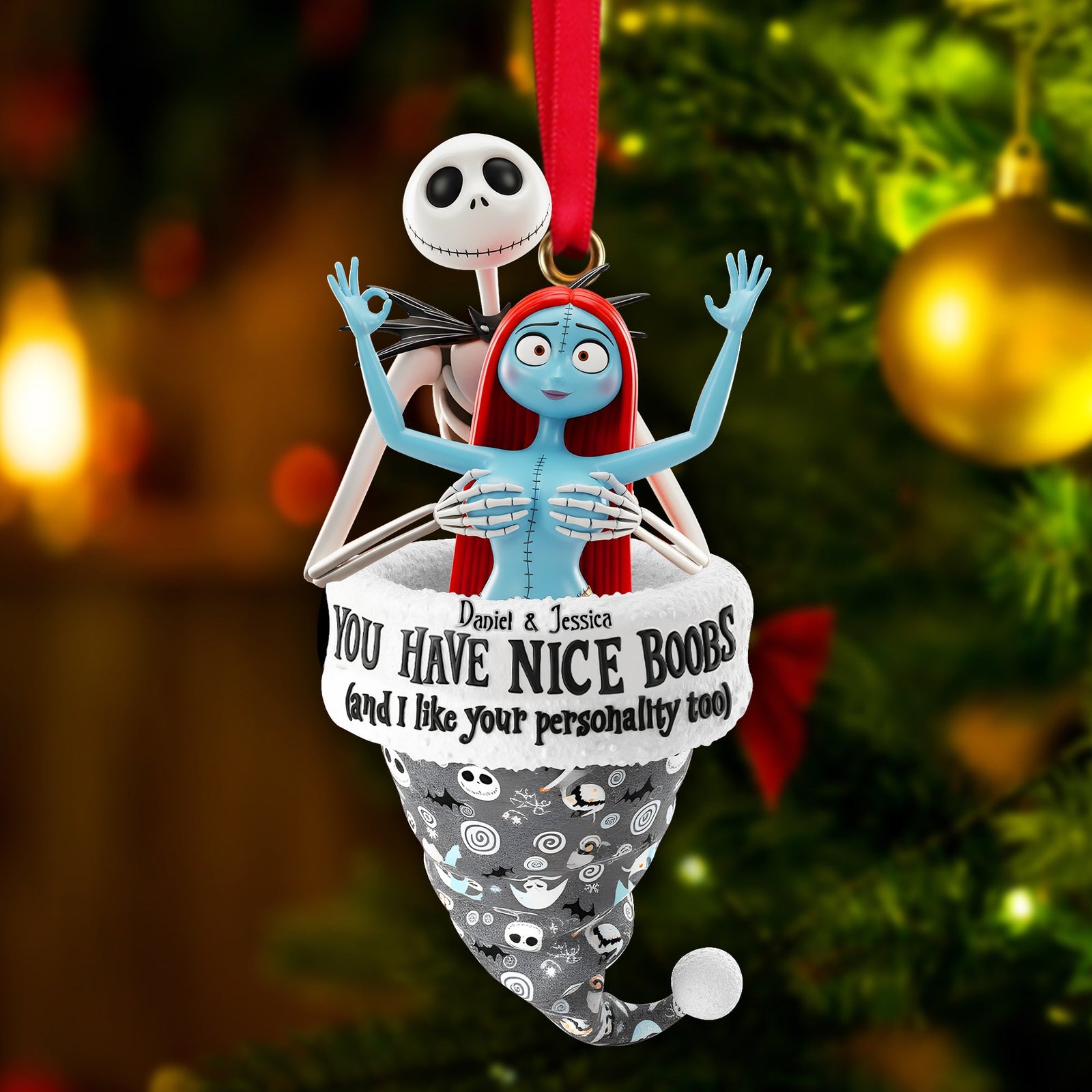 Cheeky Touch Couple Ornament - Personalized Christmas Gifts 02OHLU041025