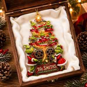 Mischievous Santa Family Ornament - Personalized Christmas Gifts 06HAQN210826
