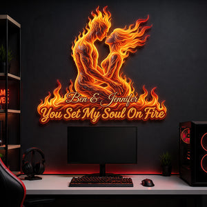 Eternal Flame Couple LED Wall Sign - Personalized Gifts For Couples 07HUDT250726