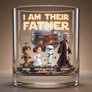 Cosmic Dad and Kids Round Glass - Personalized Gifts For Dad 02nadt250426