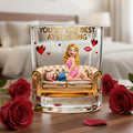 Cheeky Couple 11oz Round Glass - Personalized Gifts For Couple Valentine Drinking Glass 03NAQN240126
