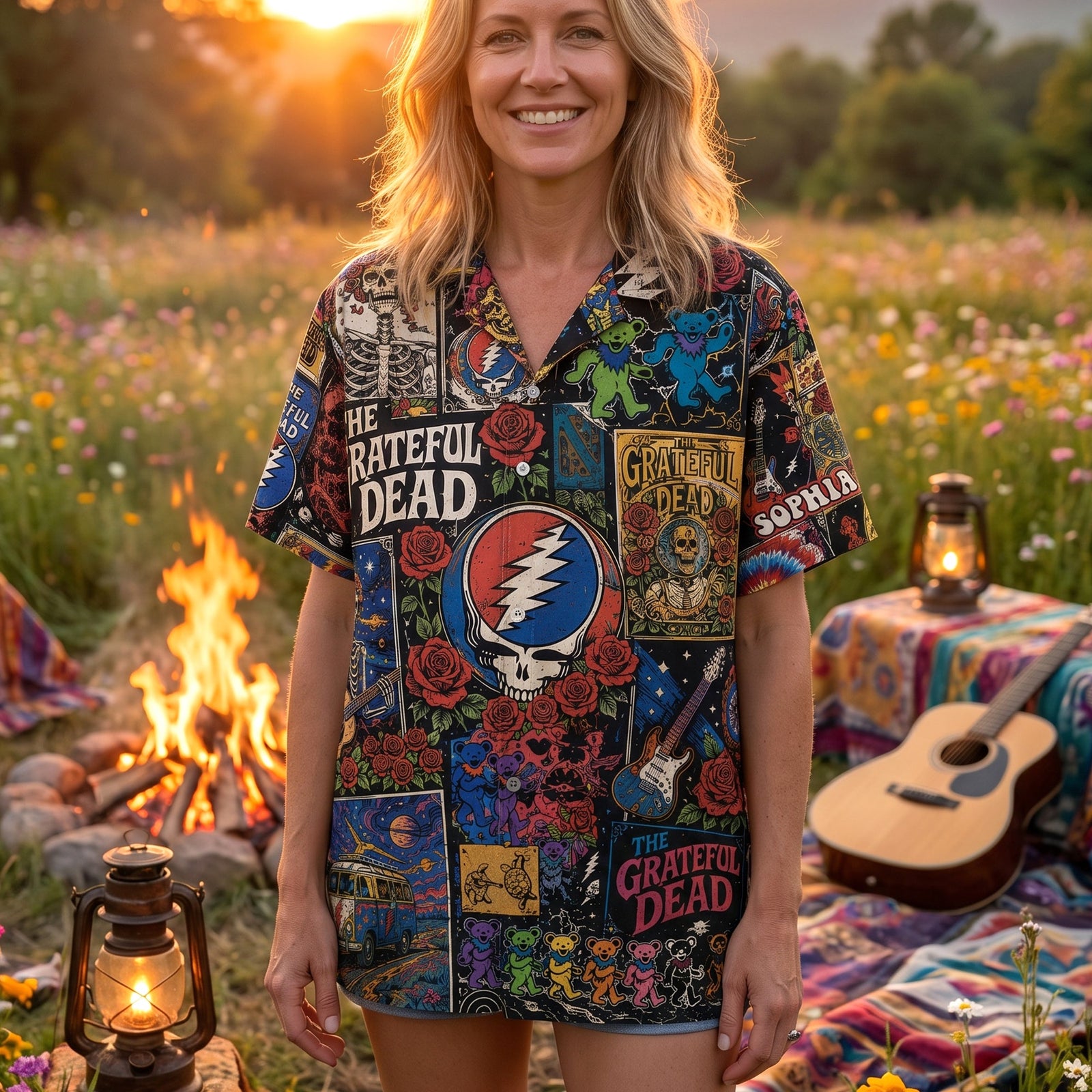 Grateful Dead Psychedelic Eclectic Melody Hawaiian Shirt - Personalized Gifts For Rock Lovers 03qhqn030726