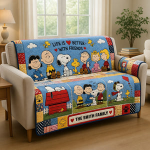 Life Is Better With Friends Quilted Sofa Cover - Personalized Gifts For Friends 04huqn070726