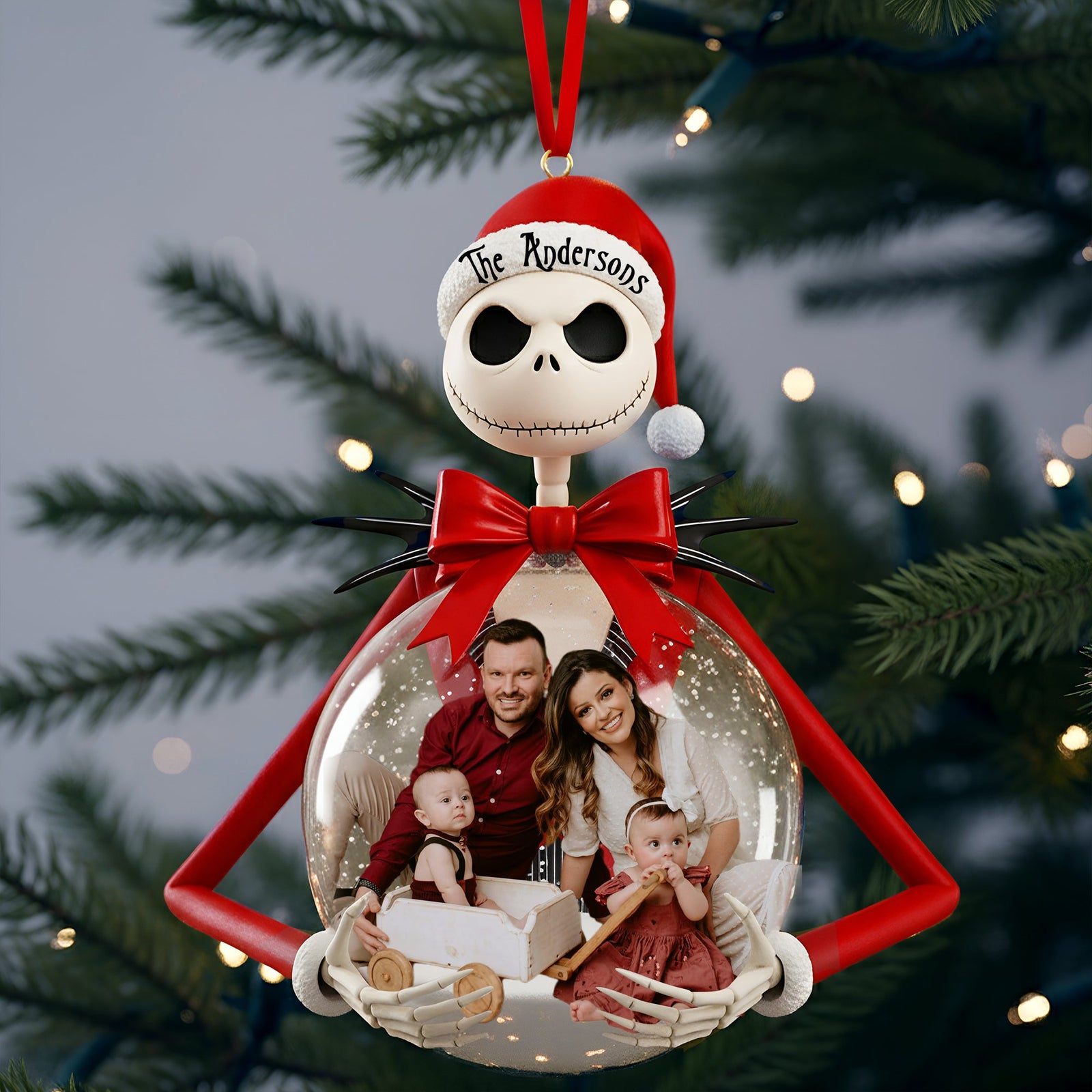 Gothic Christmas Custom Photo Ornament - Personalized Gifts For Family 02PGLU011125