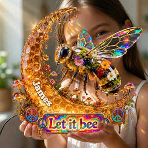 Peace Bee Acrylic Light Box - Personalized Gifts For Hippie 03qhlu300626
