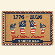 USA 250th Anniversary Foot Family Doormat - Personalized Gifts For Family 03natn030326-Homacus