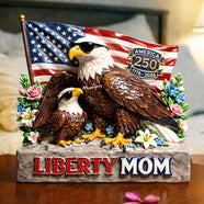Liberty Eagle Mom Acrylic Plaque - Personalized Gifts For Moms 01tylu020326 - Shaped Plaques - GoDuckee