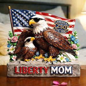 Liberty Eagle Mom Acrylic Plaque - Personalized Gifts For Moms 01tylu020326 - Shaped Plaques - GoDuckee