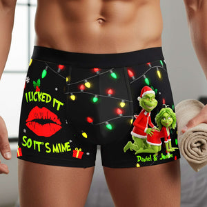 Mischief Green Couple Boxers - Personalized Christmas Gifts For Him 03NALU120925