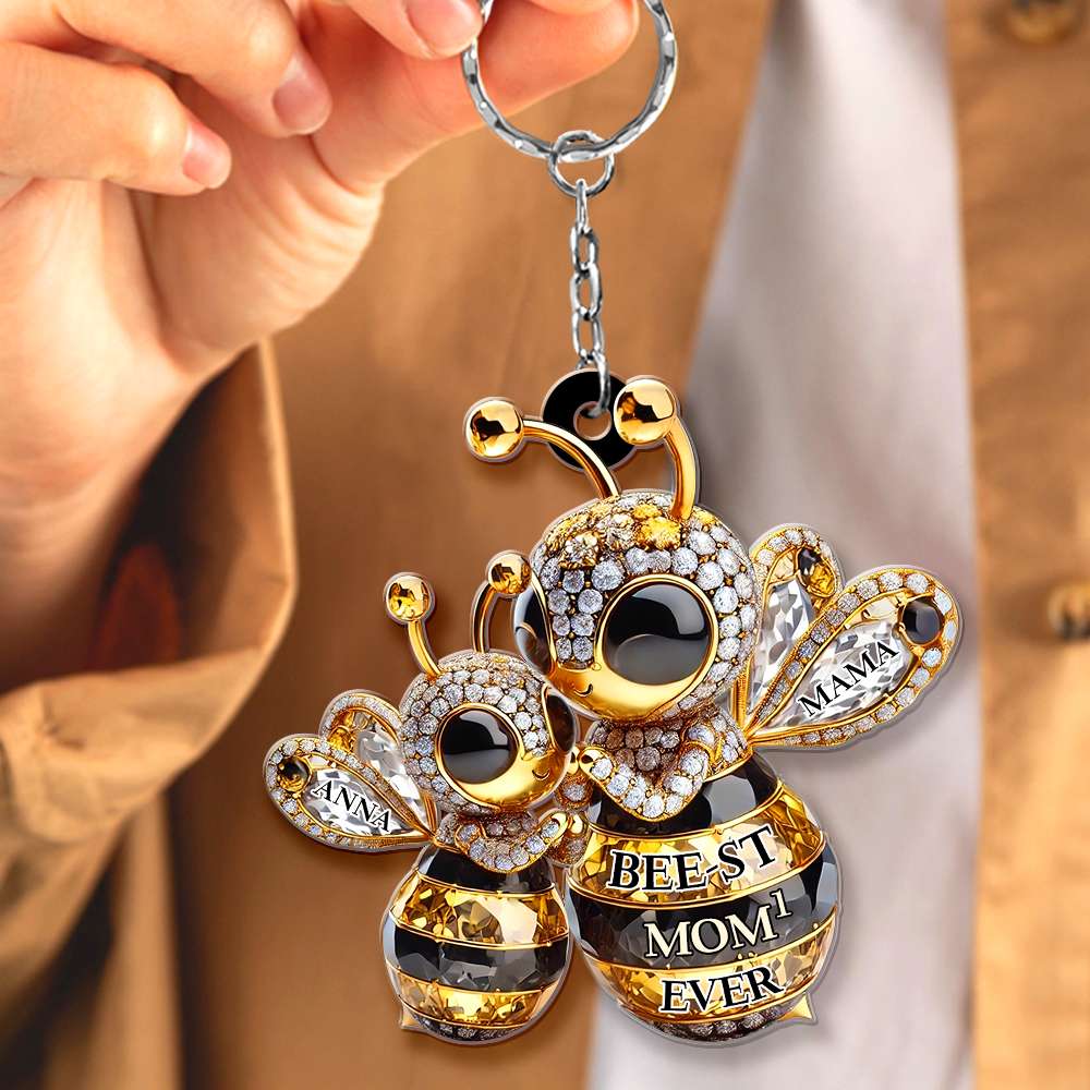 Personalized Gifts For Bee Mom Keychain Bee-st Mom 01TGDT310325-Homacus