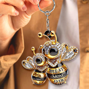 Personalized Gifts For Bee Mom Keychain Bee-st Mom 01TGDT310325-Homacus