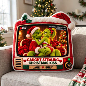 Mischievous Christmas Kiss Pillow - Personalized Gifts For Couple 07hadh191026