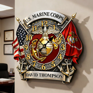 Veteran Wall Clock - Personalized Gifts For Military-Homacus
