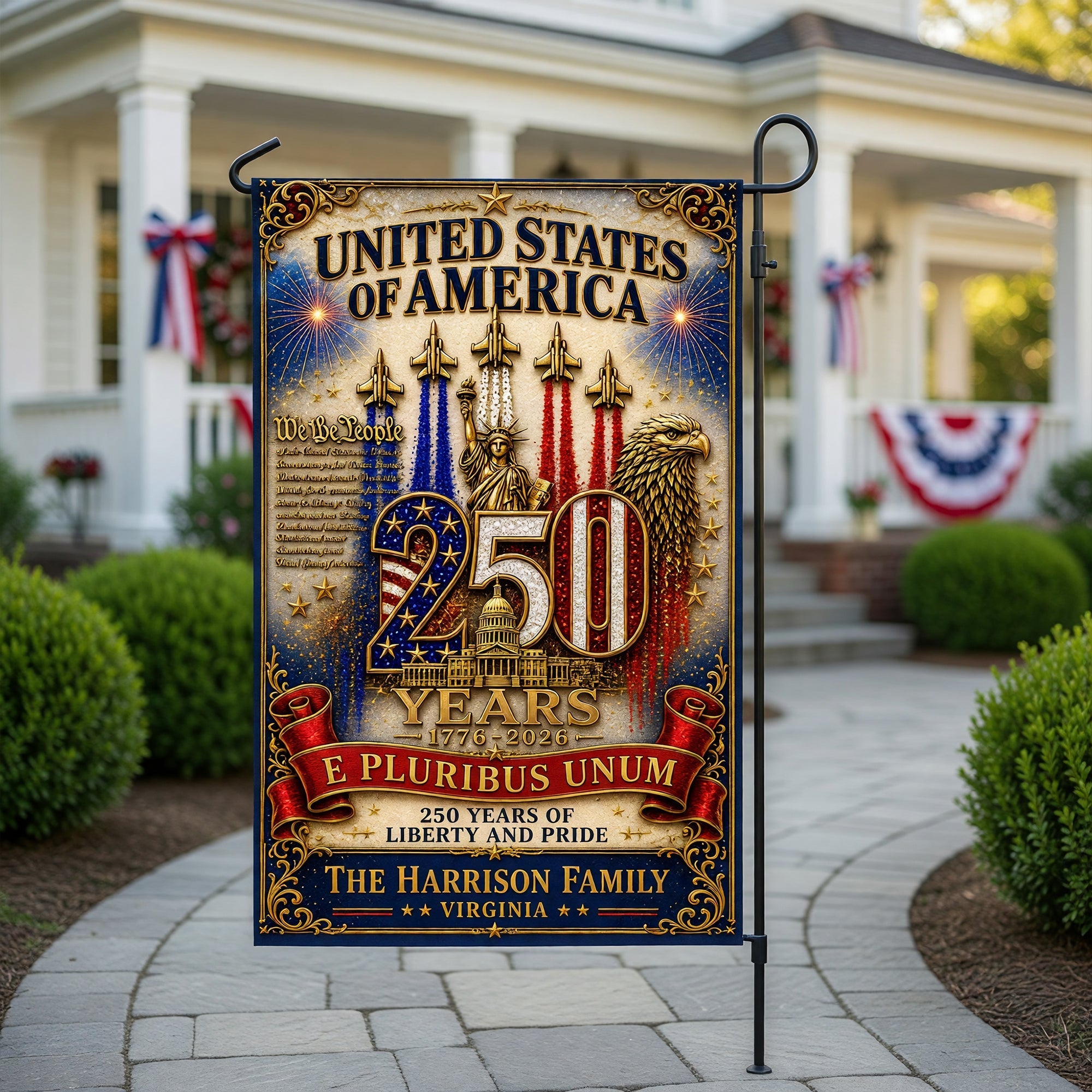 America 250th Anniversary Garden Flag - Personalized Gifts For Patriots 04paqn290526 - Garden Flag - GoDuckee