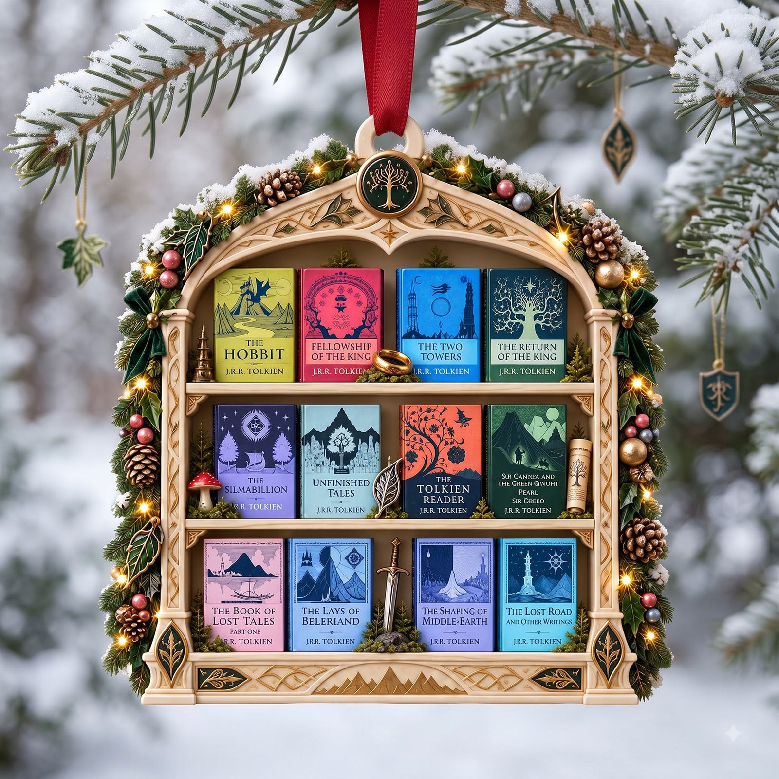 Fantasy Book Collection Christmas Acrylic Ornament - Personalized Gifts For Book Lovers 01NALU071026