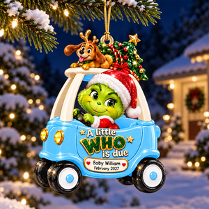Baby On Car Ornament - Personalized Gifts For Pregnancy Christmas Ornament 05HUQN161026