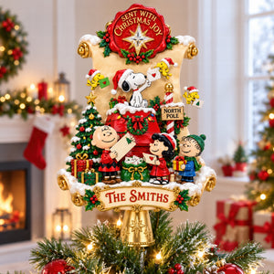 Sent With Christmas Joy Christmas Tree Topper - Personalized Gifts For Cartoon Lovers 03haqn190926