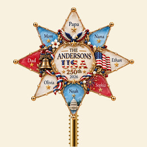 Patriot Family Tree Topper - Personalized Christmas Gifts For Family 04hudt071026
